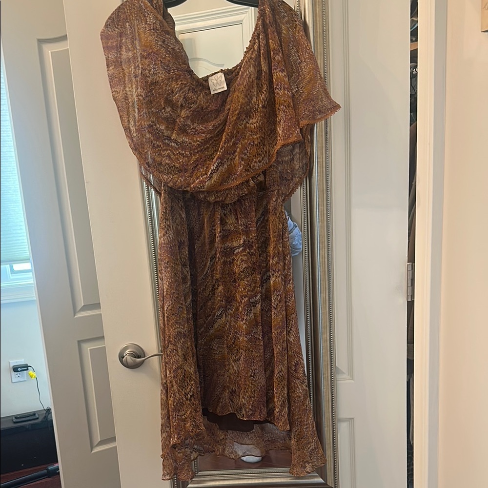 Elegant Brown Patterned Dress